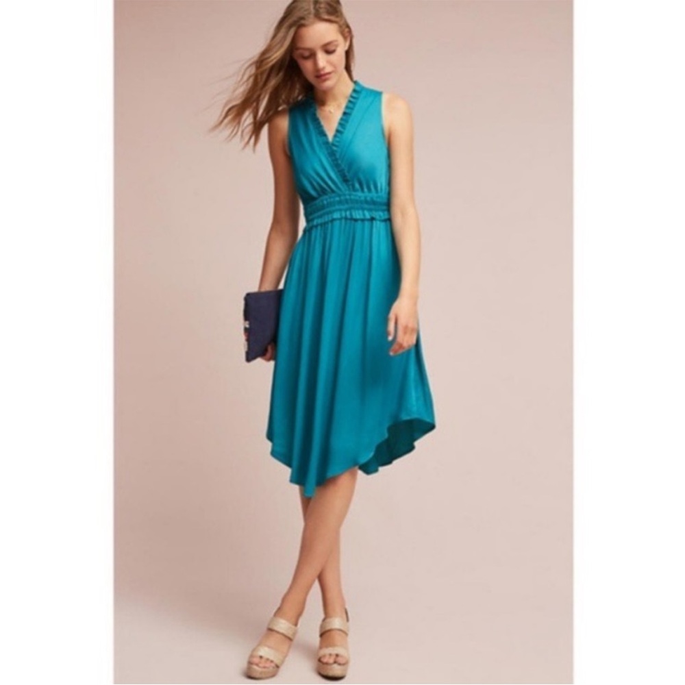 Maeve Teal Asymmetrical Dress